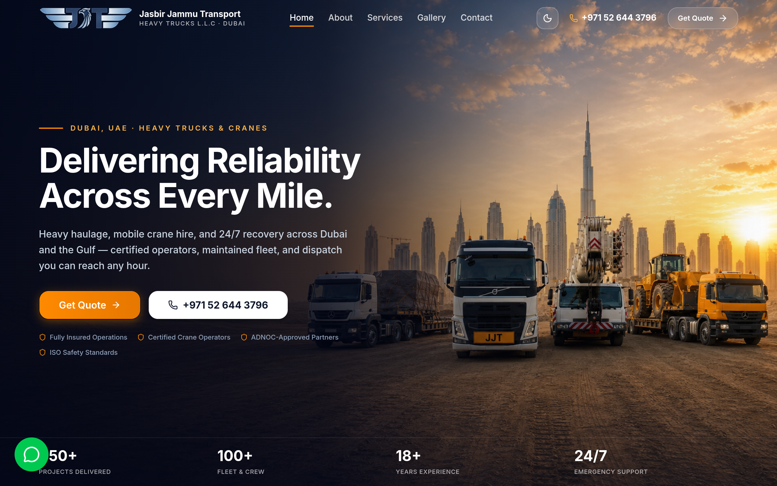 JJT Transport website preview