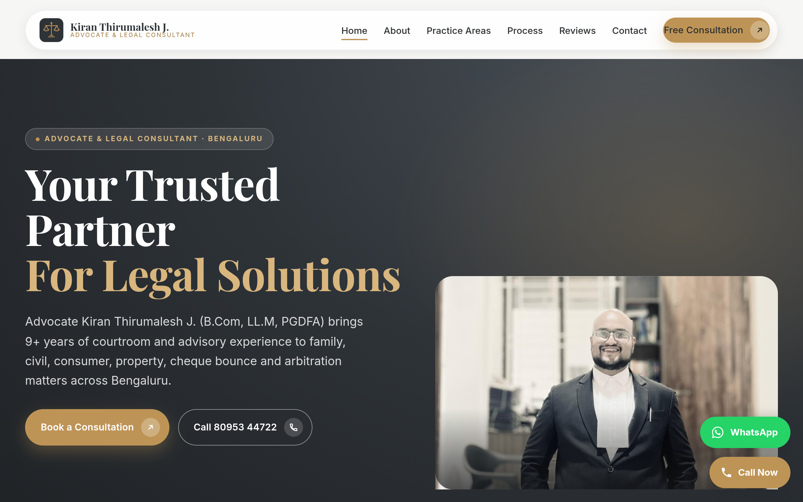 Kiran Thirumalesh J. website preview