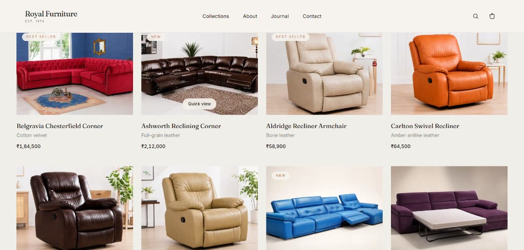 Royal Furniture website preview